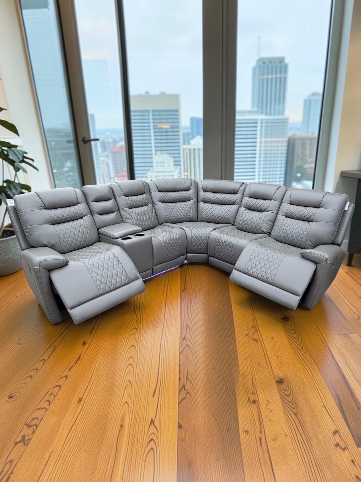 Oxford Electric Reclining Corner Sofa Grey