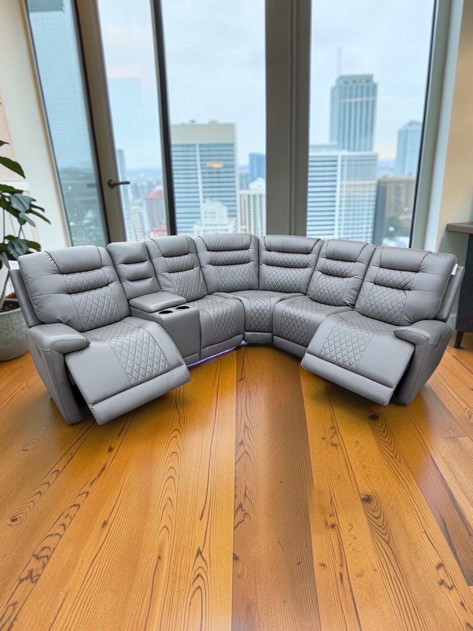 Oxford Electric Reclining Corner Sofa Grey
