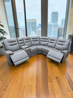 Oxford Electric Reclining Corner Sofa Grey